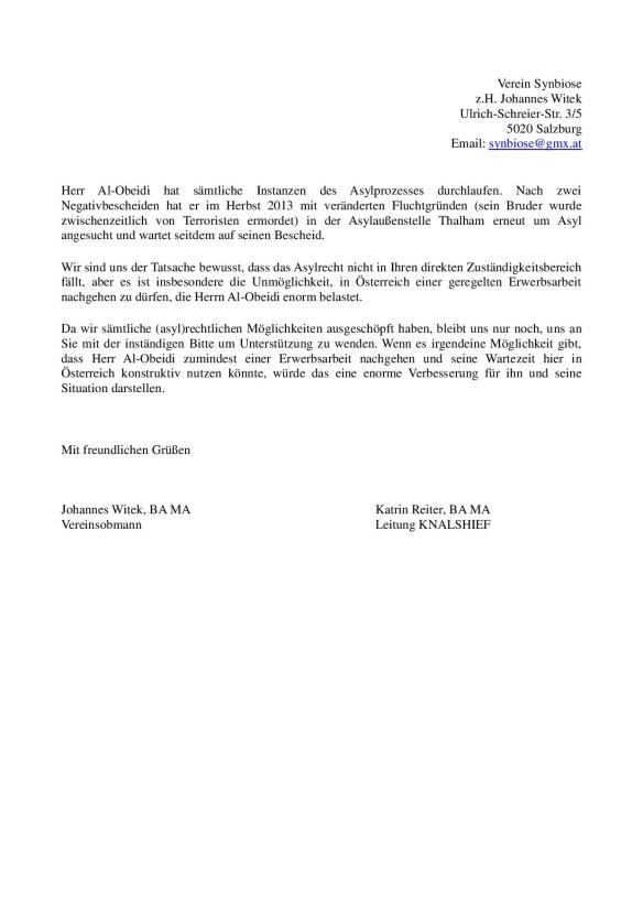 Verein Synbiose - Ibrahim Al-Obeidi - Brief Heinz Fischer-page-007
